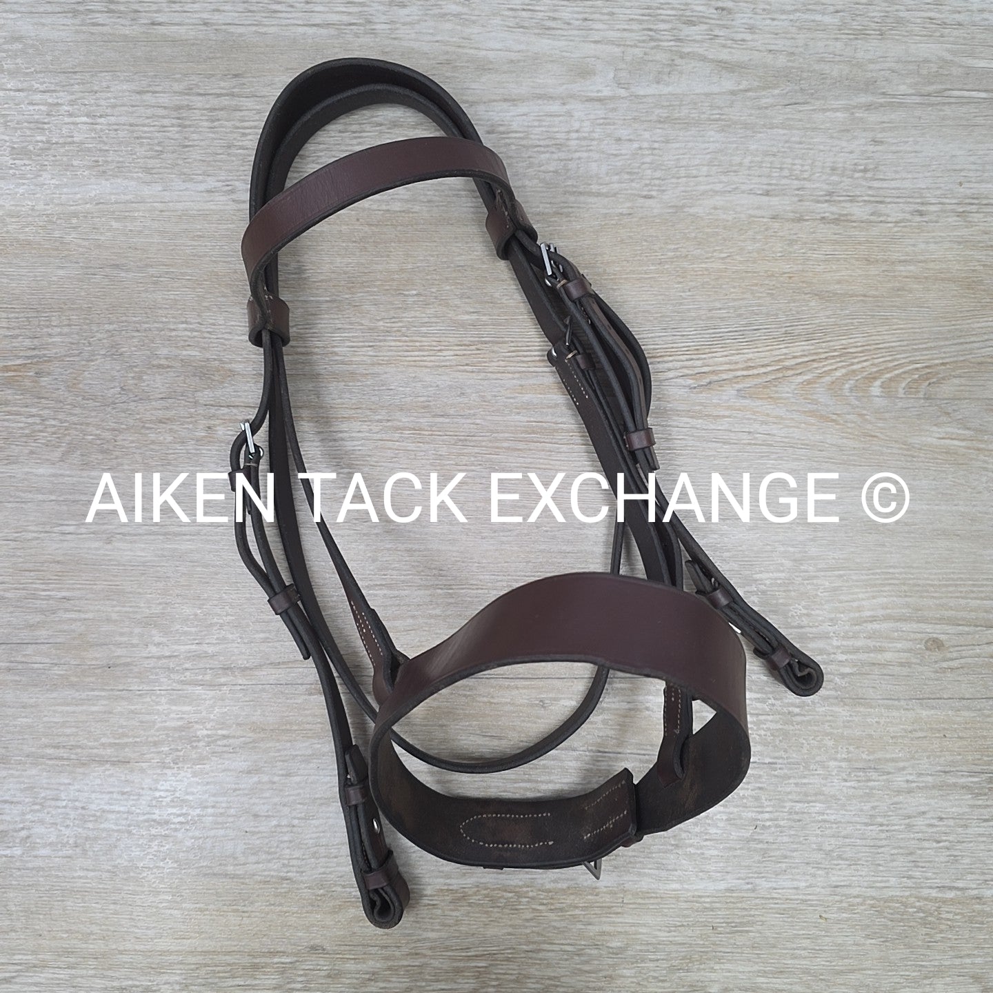 Horse Country First Flight Flat Hunt Bridle, No Reins, Brown, Size Cob