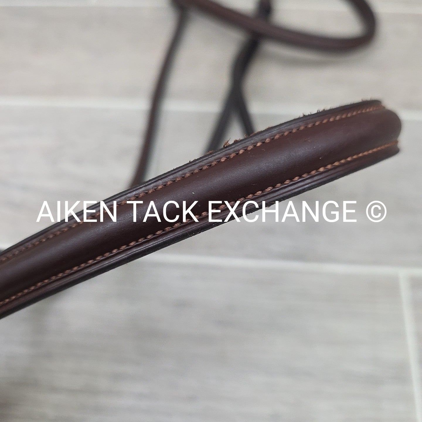 Plain Raised Noseband with Matching Browband, Brown, Size Full