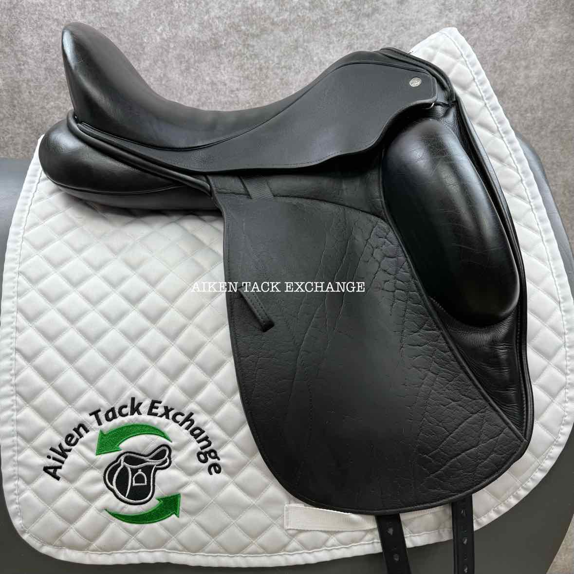 2017 Custom Saddlery Icon Flight Monoflap Dressage Saddle, 17" Seat, Adjustable Tree, Wool Flocked Panels