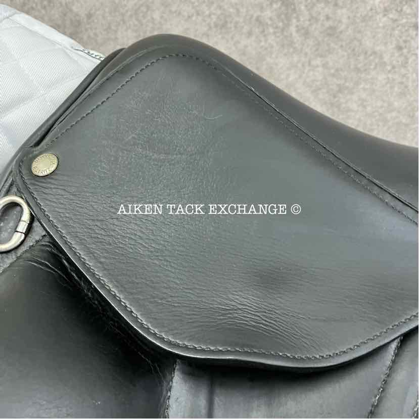 **SOLD** 2004 Devoucoux Makila Monoflap Dressage Saddle, 18" Seat, 1A Flap - Short, Medium Wide Tree, Foam Panels, Full Buffalo Leather