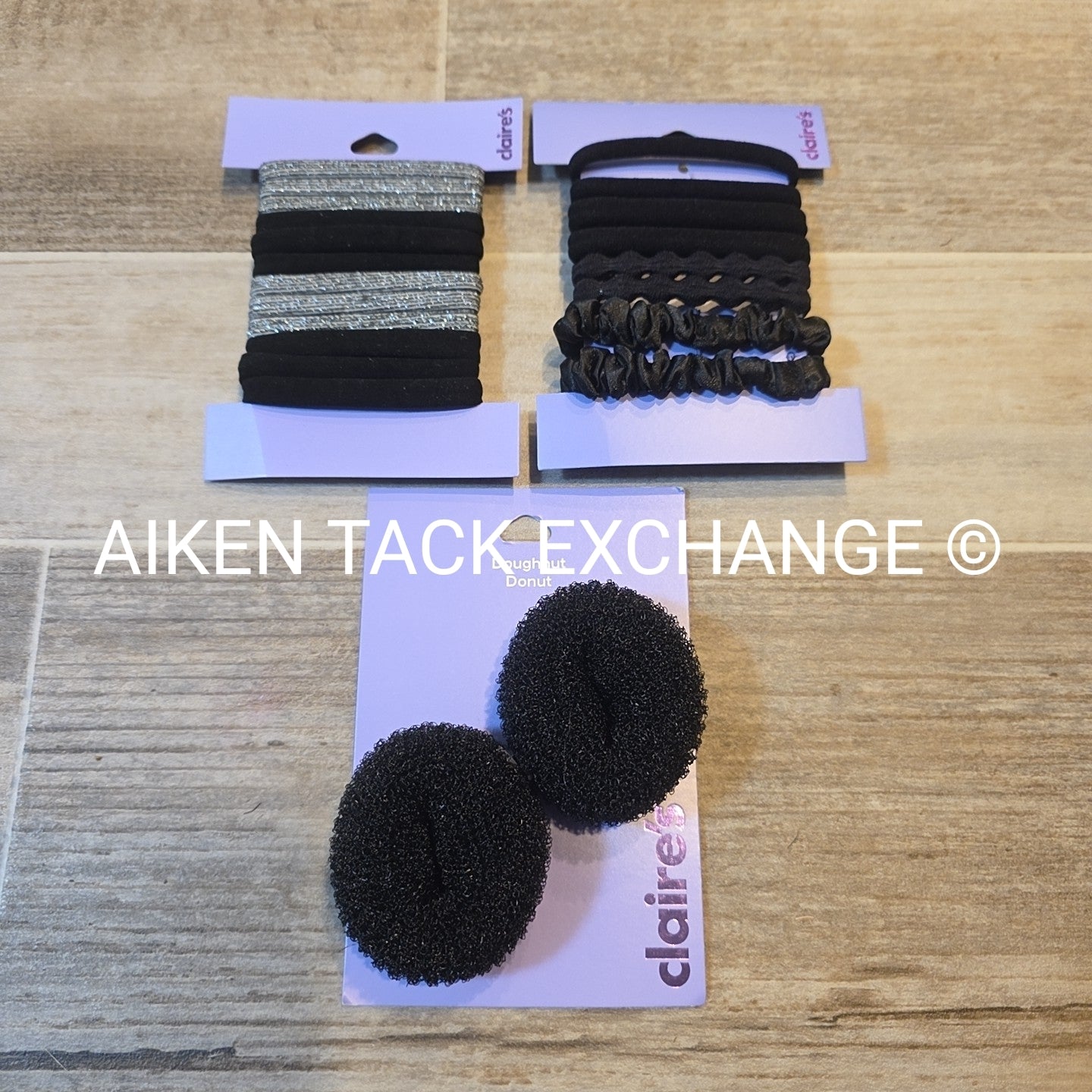 Claire's Hair Bundle - 2 Small Donuts, 2 Packs of Hair Ties