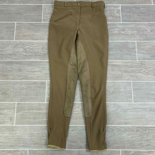 TuffRider Ribbed Full Seat Breeches, Taupe, Women's Size 26 R