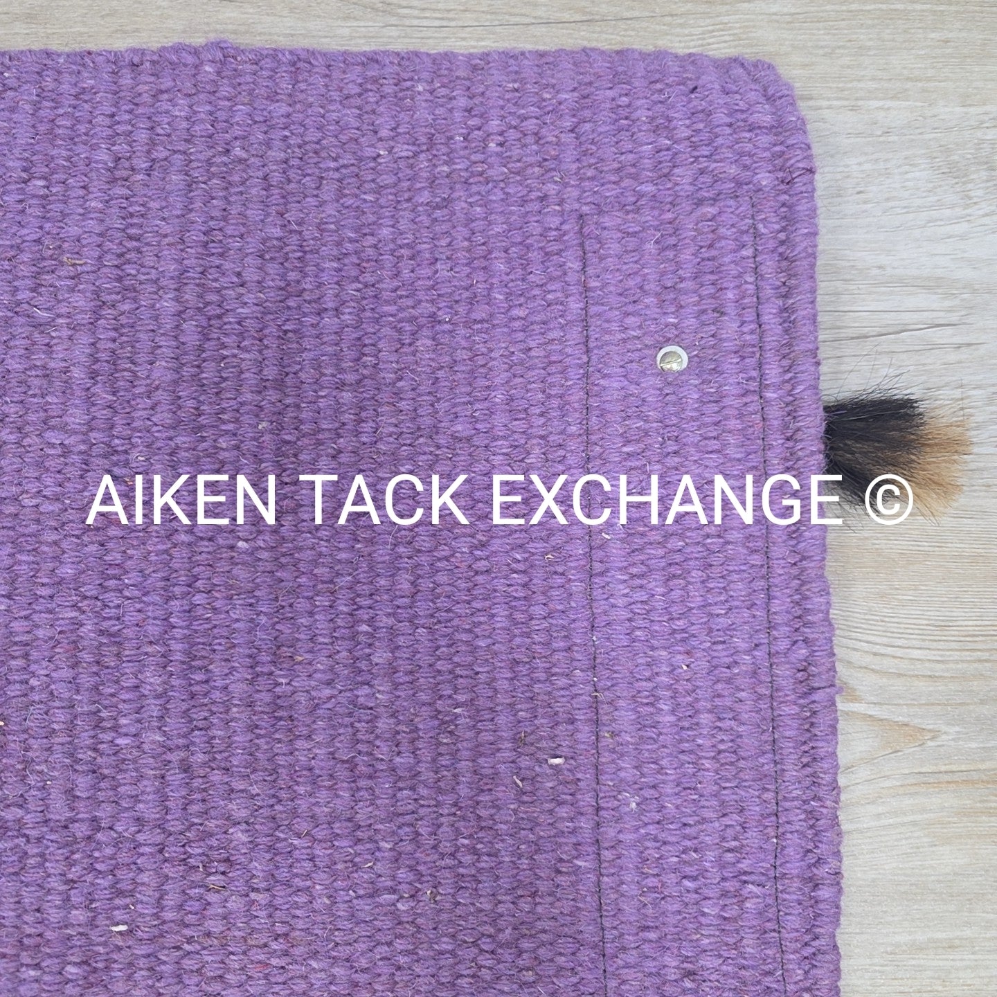 Western Saddle Blanket with Leather Detail, 34" x 36"