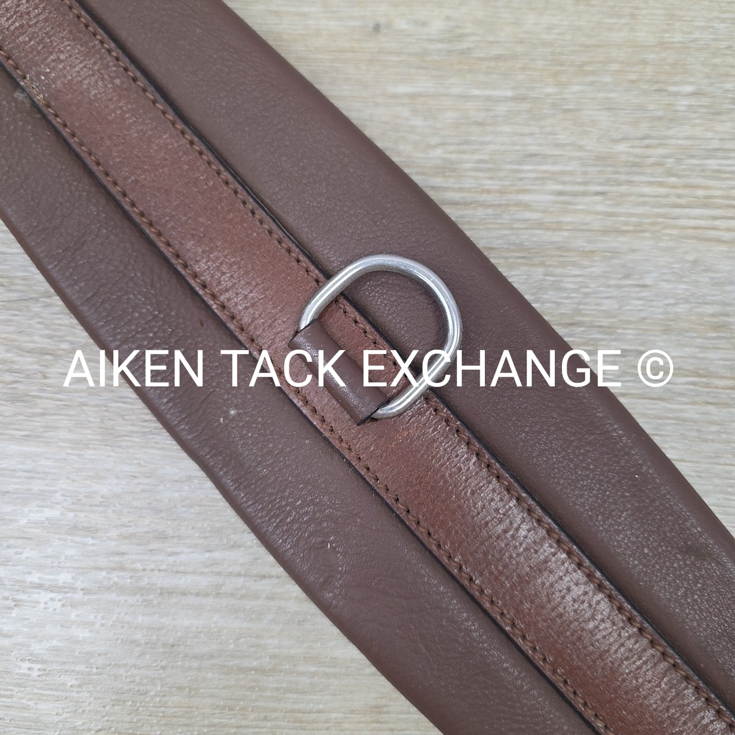 Leather Girth with Single End Elastic, Brown, 40"