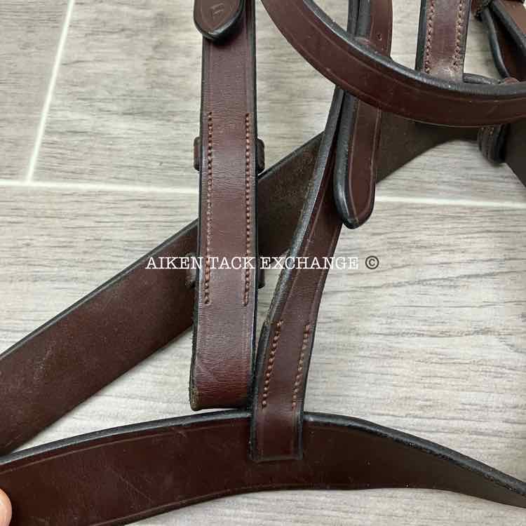KL Select Foxwell Flat Hunt Bridle with Matching Laced Reins, Brown, Size Full