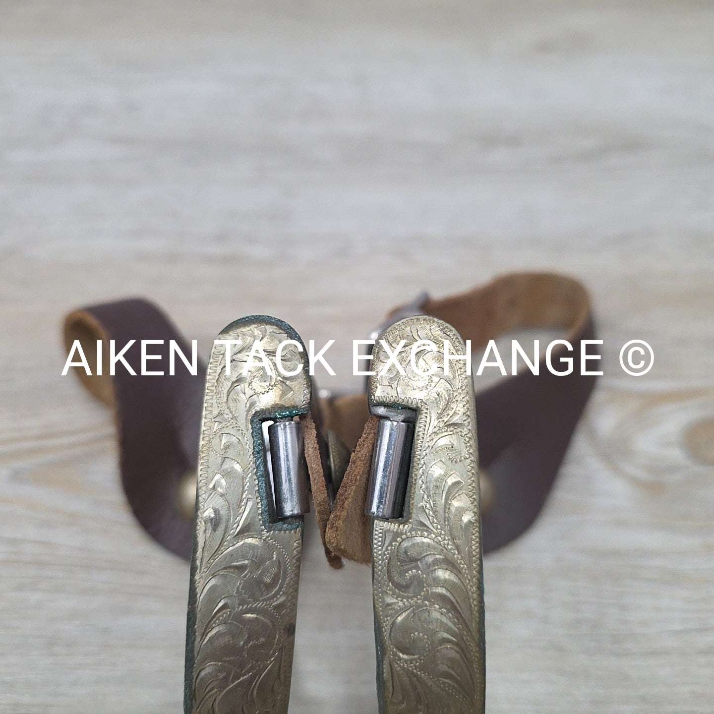 Engraved Western Spurs with Straps