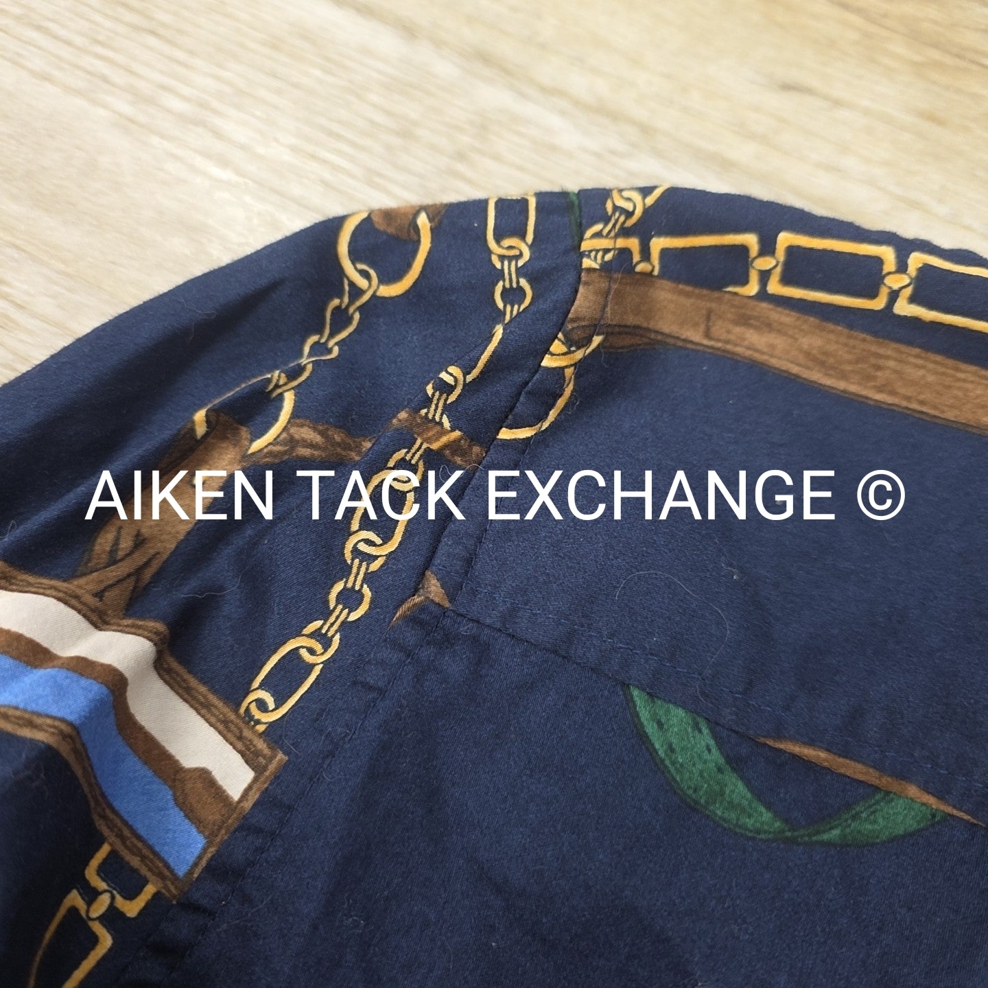 Lauren by Ralph Lauren Equestrian Print Long Sleeve Top, Size Medium