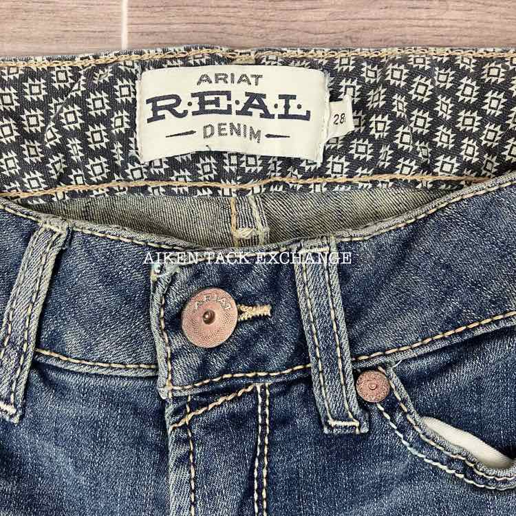 Ariat R.E.A.L Straight Leg Denim Jeans, Size 28 R