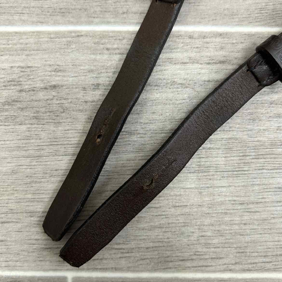 Stubben NT Leather Reins with Extra Grip Rubber Lining, Brown, 55"