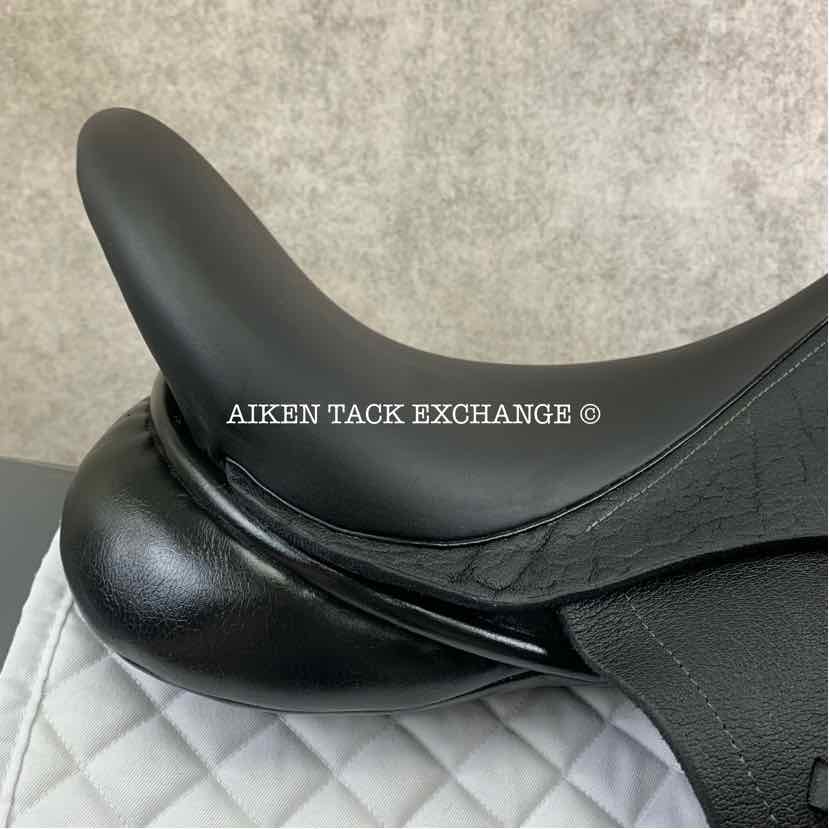 2013 Custom Saddlery Wolfgang Constanze Monoflap Dressage Saddle, 18” Seat, Adjustable Tree, Wool Flocked Panels