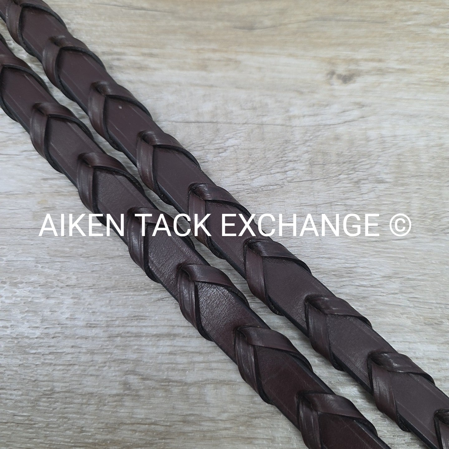 KL Select Red Barn Round Raised Fancy Stitch Laced Reins, Brown, Size Full