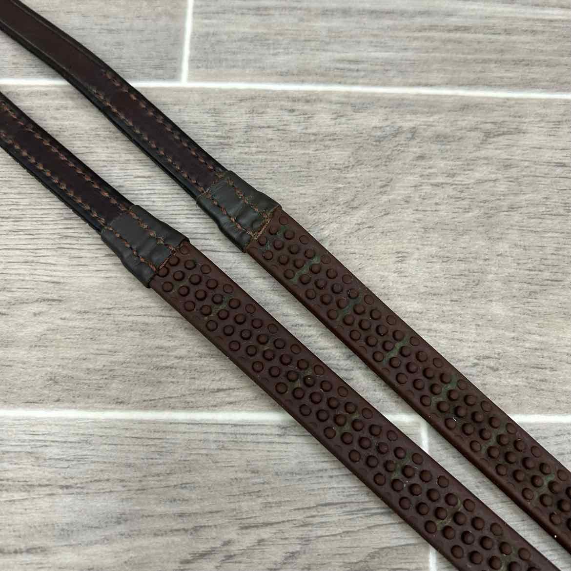 Nunn Finer Soft Grip Draw Reins with Snaps, Brown
