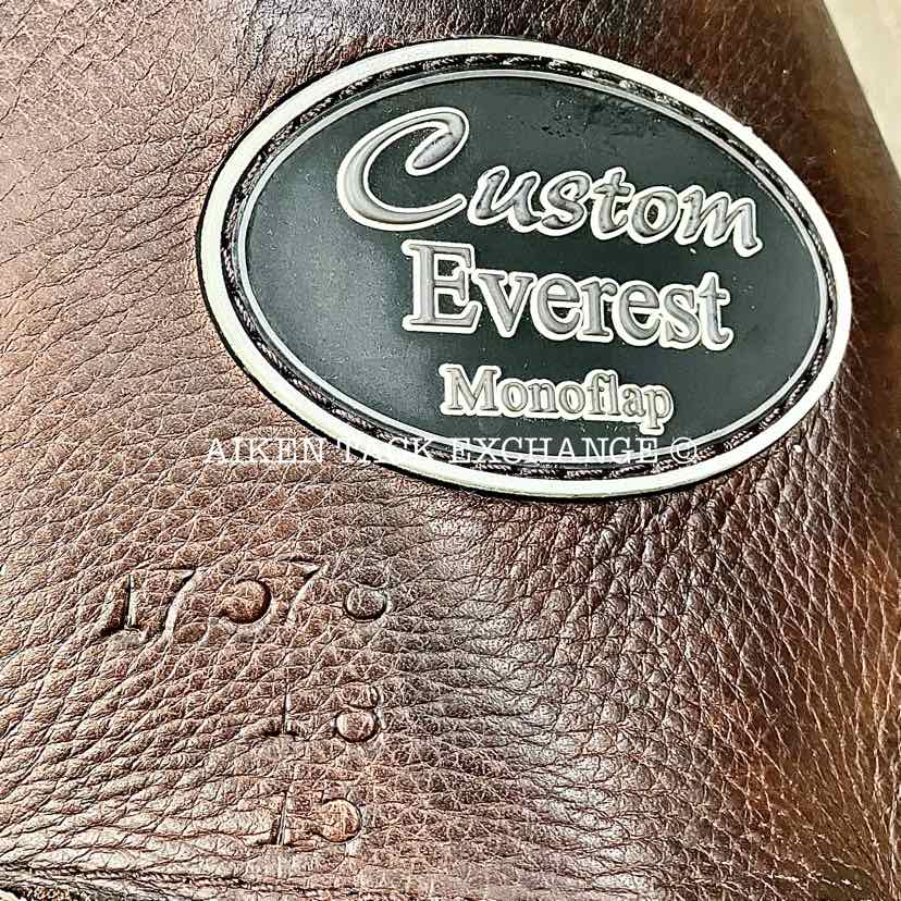 **SOLD** 2021 Custom Saddlery Everest Monoflap Dressage Saddle, 18" Seat, Short Flap, Adjustable Tree, Wool Flocked Panels