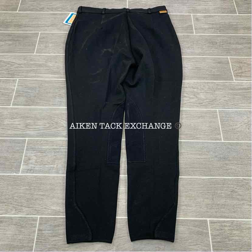 On Course Shapely Knee Patch Breeches, Brand New, Black, Size 32 L