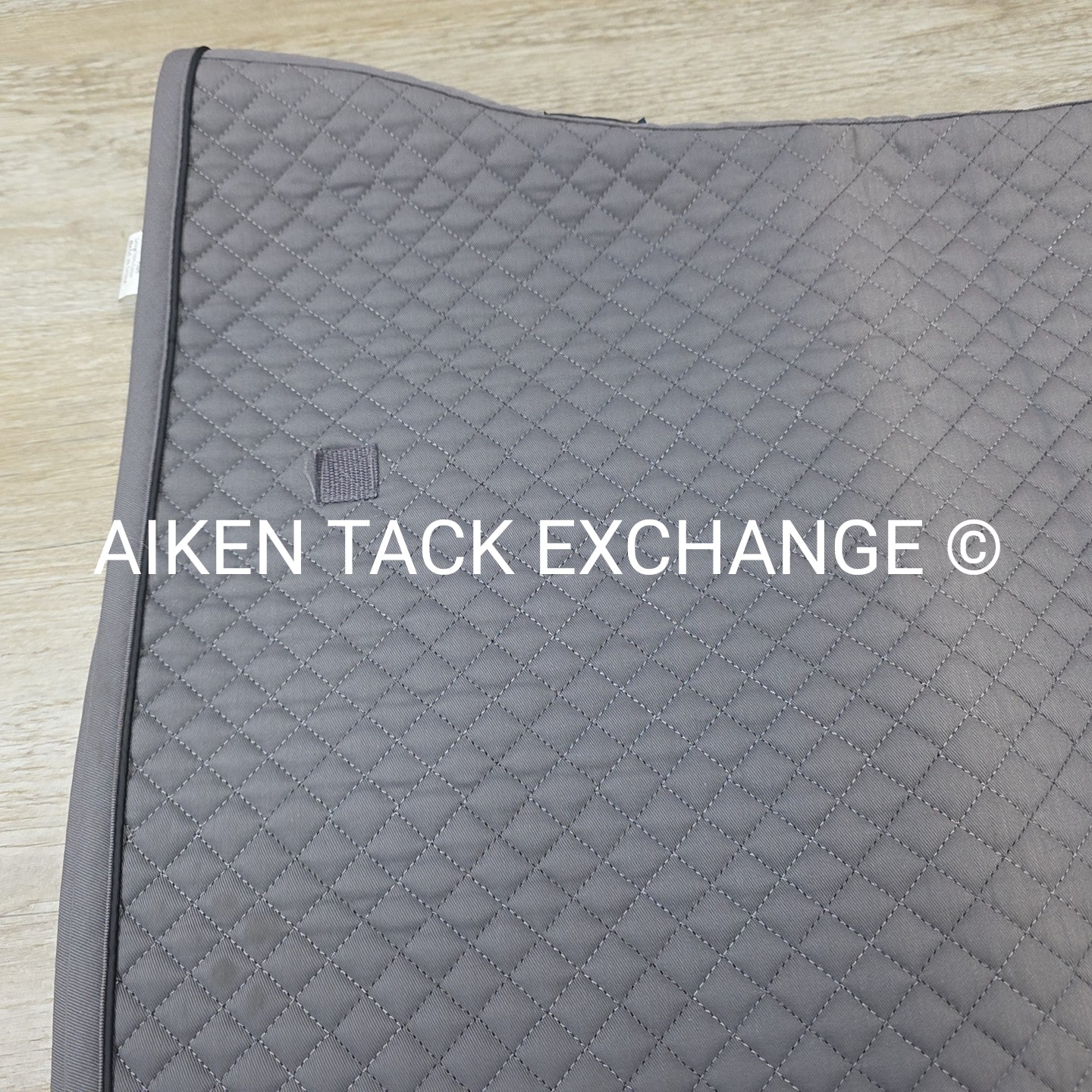 Dover Saddlery Dressage Saddle Pad, Grey with Black Piping