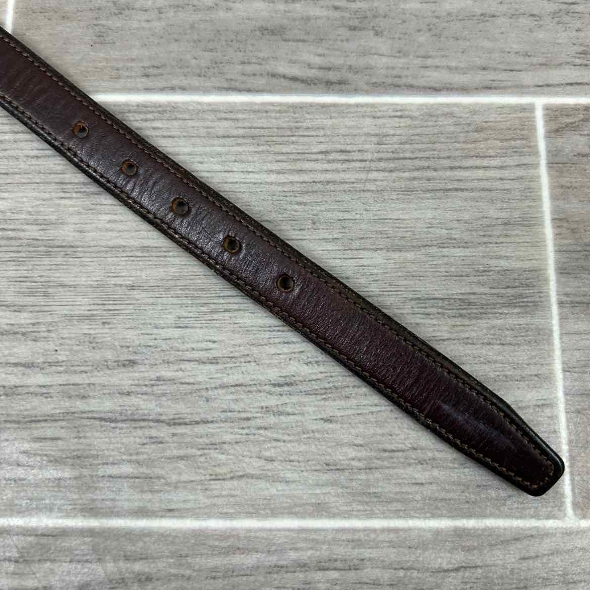 Tory Leather Flat Belt, Brown, 28