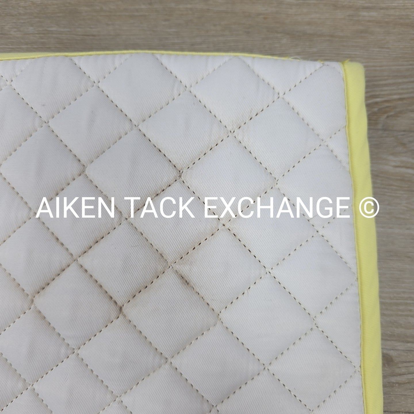 Dover Saddlery All Purpose Pony Saddle Pad, White with Yellow Trim