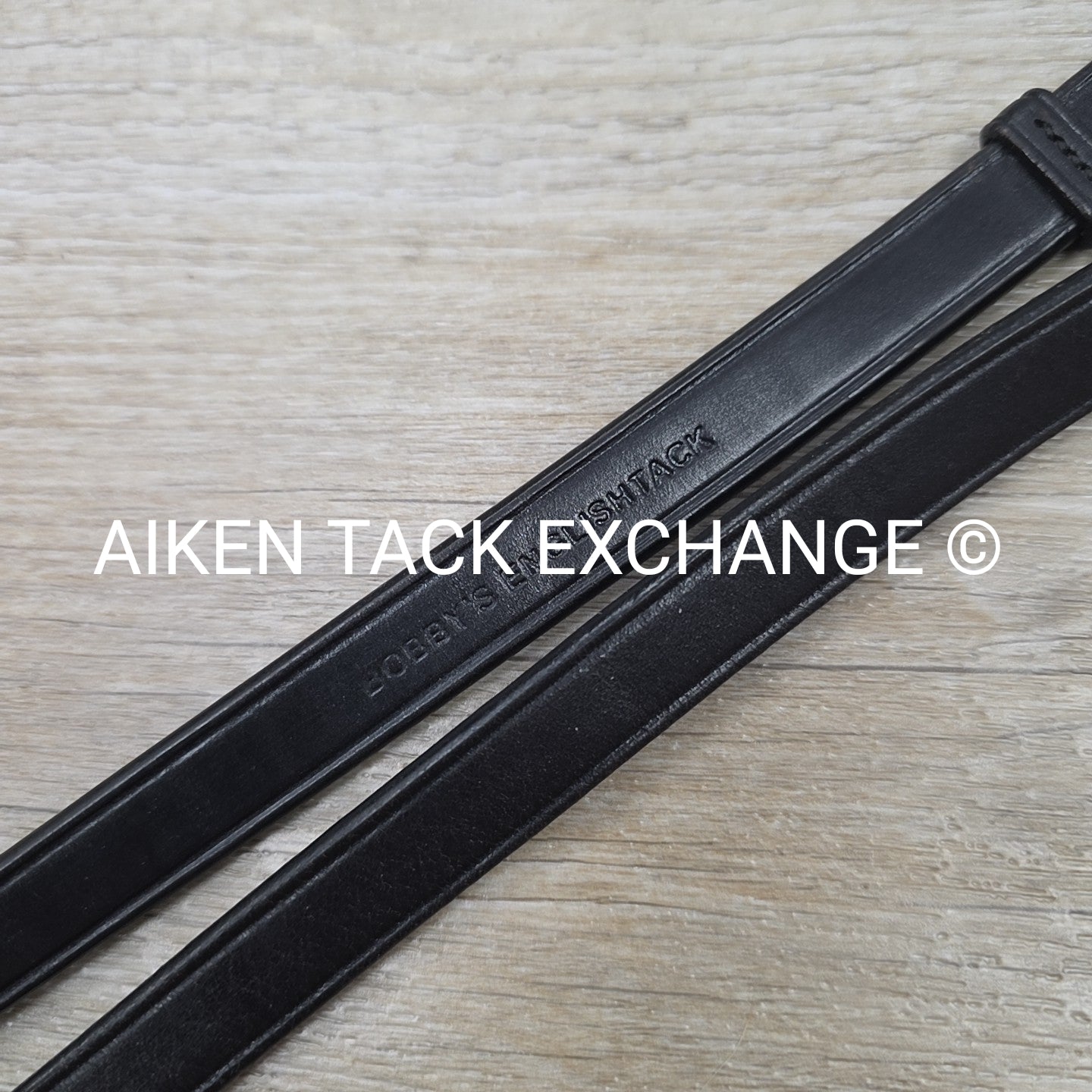 Bobby's English Tack Leather Reins with Hand Stops, Black, 54"