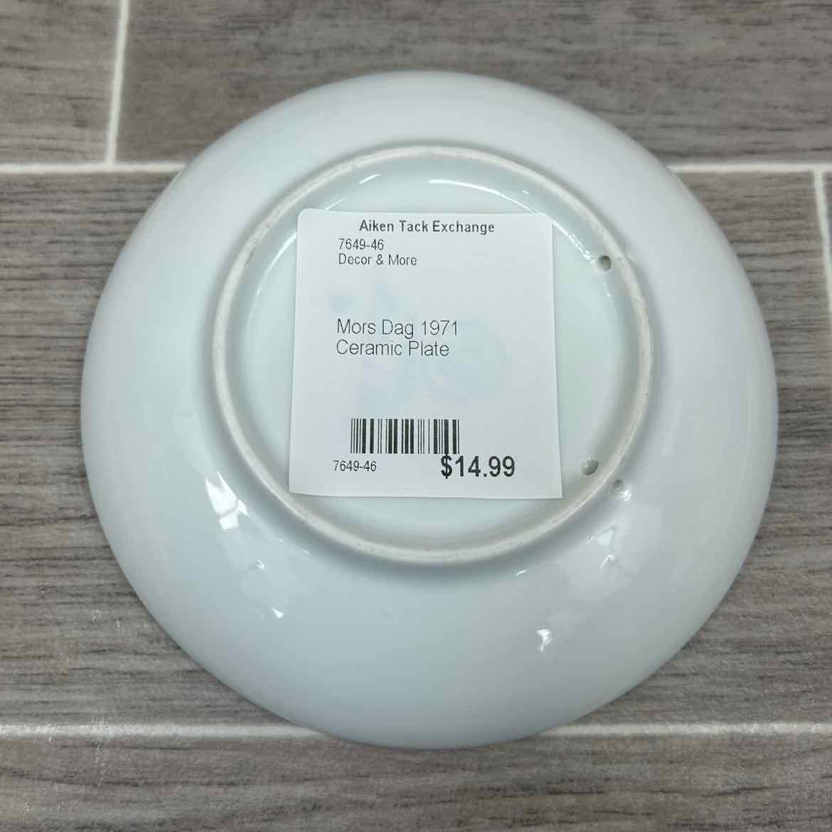 Mors Dag 1971 Ceramic Plate