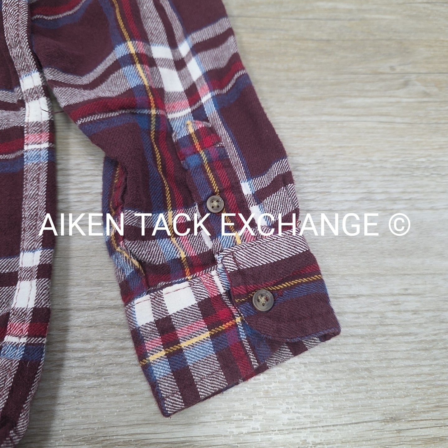 Children's Place Boys Flannel Long Sleeve Button Down Top, Size Medium