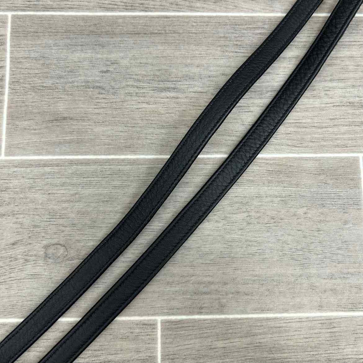 Stubben NT Leather Reins with Extra Grip Rubber Lining, Black, 55"