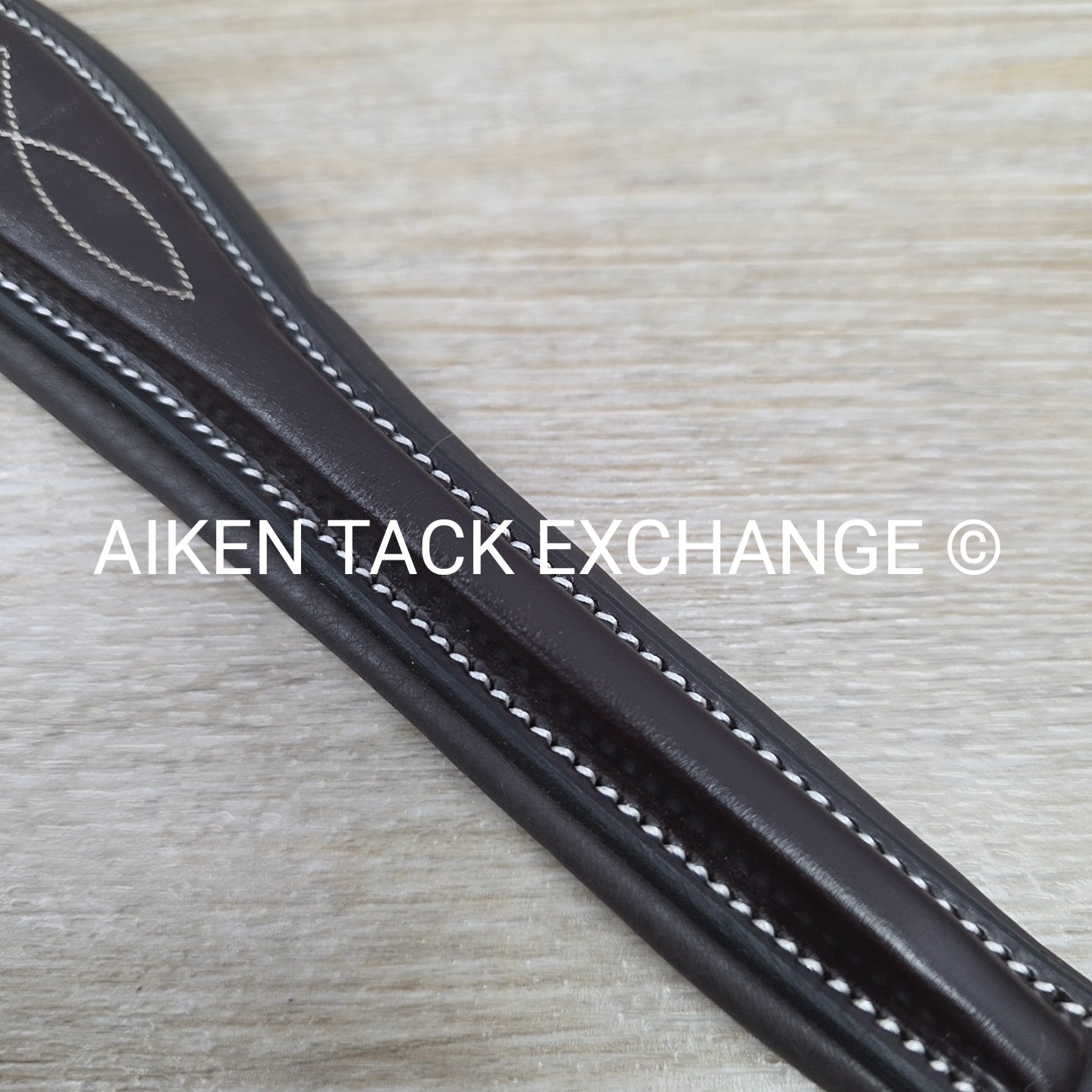ExionPro Padded Fancy Stitched Raised Browband, Brown, 15"
