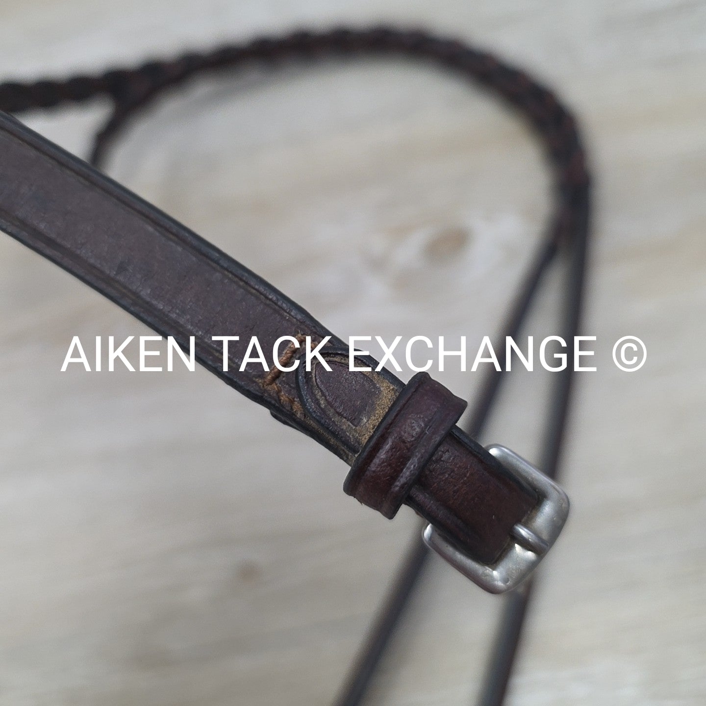 Plain Raised Laced Reins, Brown, Size Full