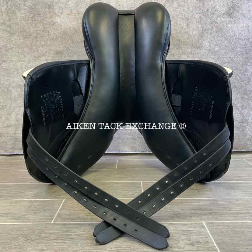 **SOLD** 2019 Stubben Zaria Optimum Monoflap Jump Saddle, 17.5" Seat, 29 cm Tree - Medium, Wool Flocked Panels