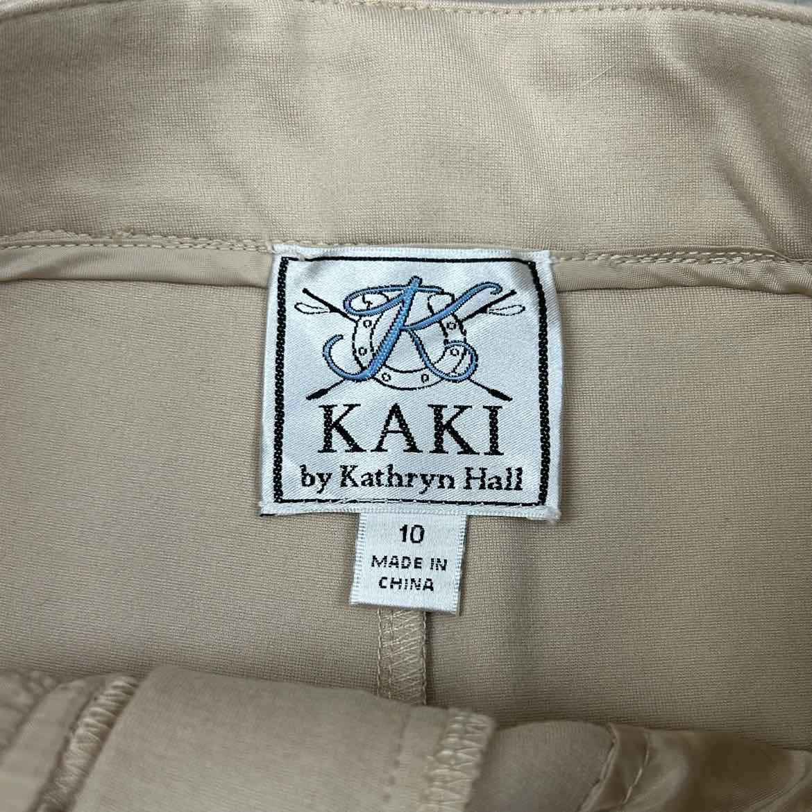 KAKI by Kathryn Hall Silicone Grip Knee Patch Breeches, Size 10
