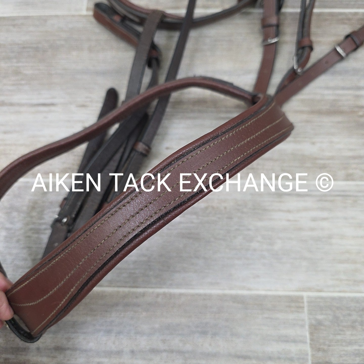 HDR Monocrown Bridle with Rubber Reins, Brown, Oversize