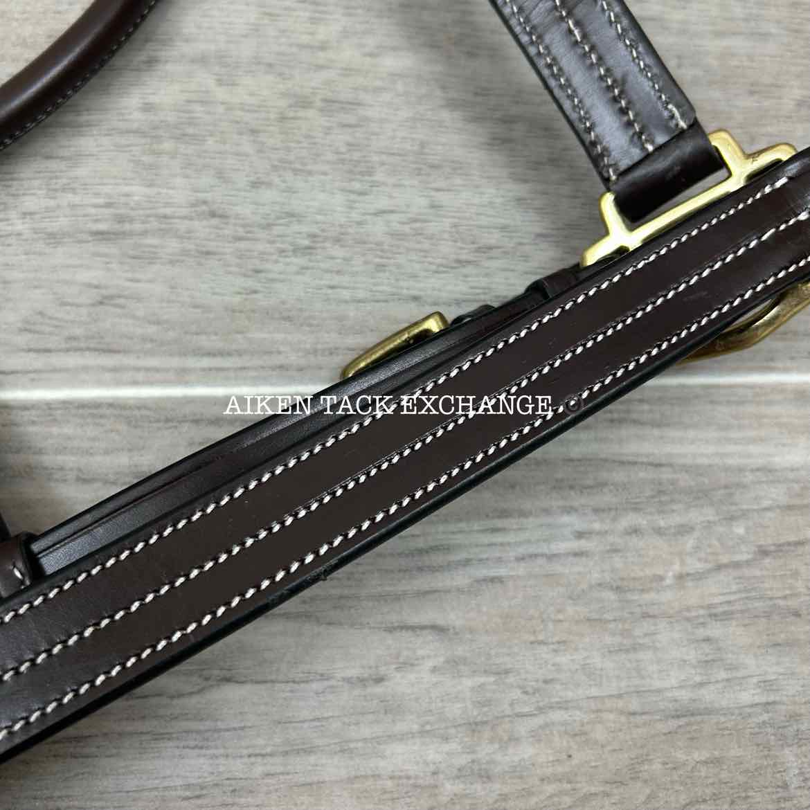 KL Select Black Oak Pine Leather Halter, Brown/Brown, Oversize