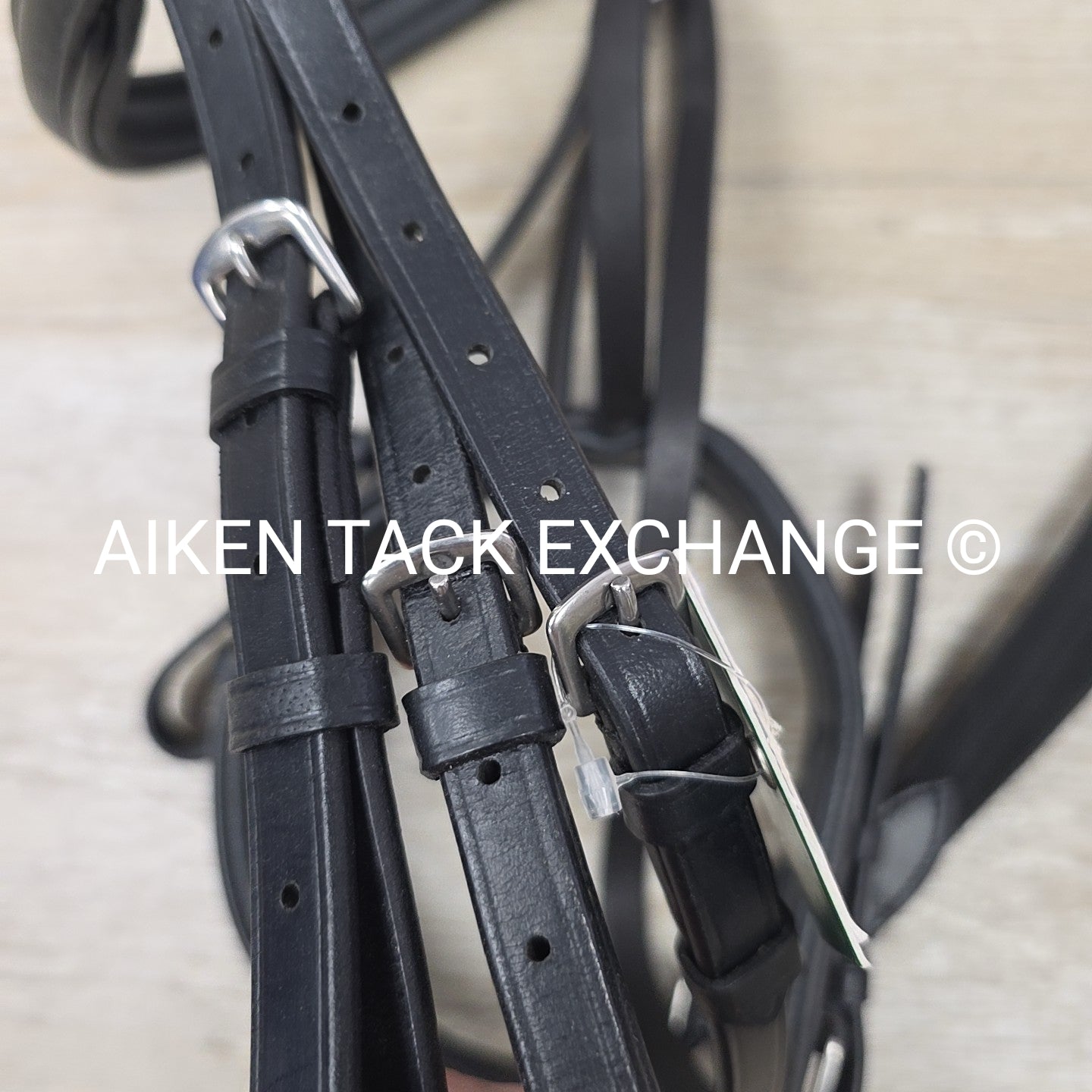 Dover Saddlery Flash Dressage Bridle with Rubber Web Reins, Black, Size Full