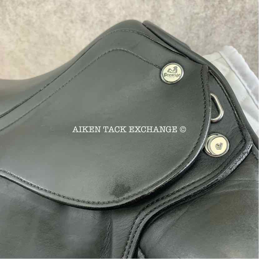 2016 Prestige X-D1D K Zero Monoflap Dressage Saddle, 17" Seat, Wide Tree, Wool Flocked Panels