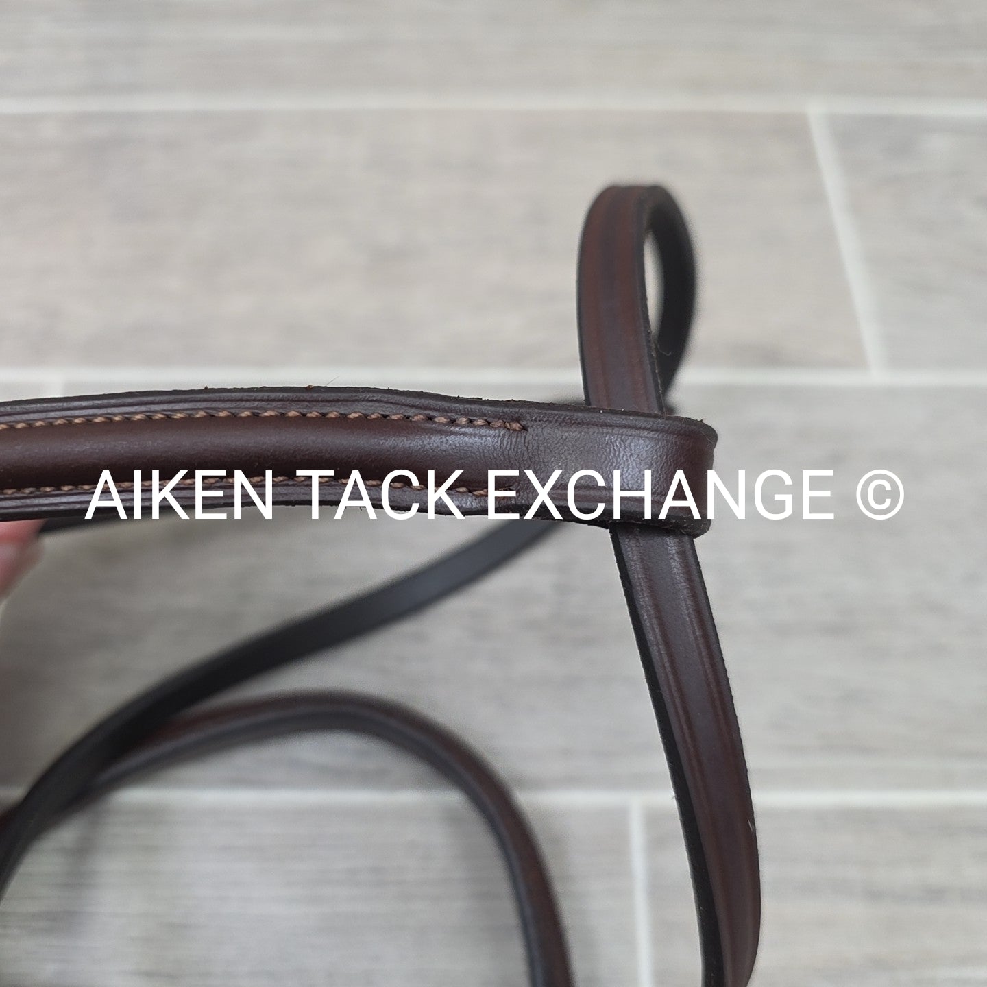 Plain Raised Noseband with Matching Browband, Brown, Size Full