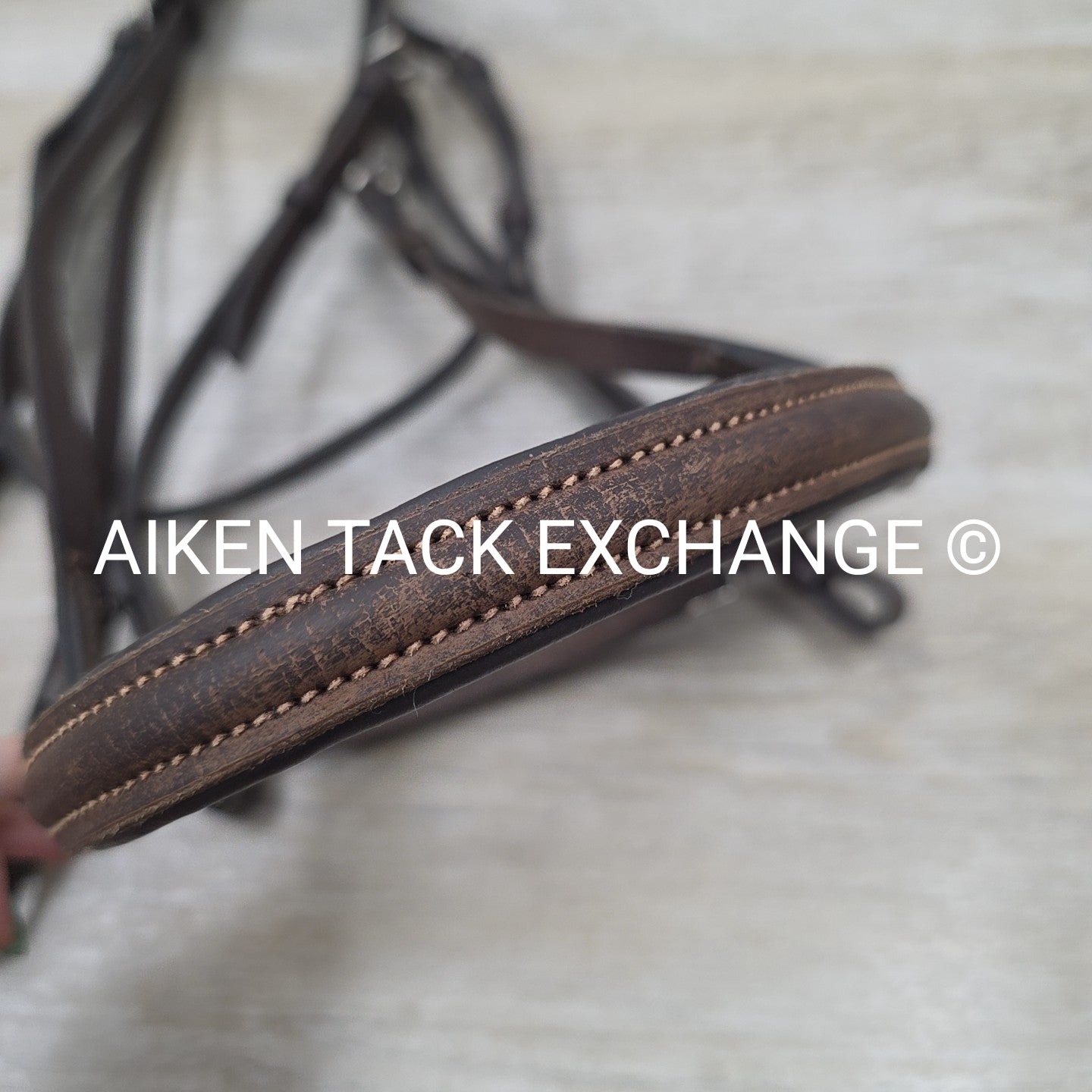 Plain Raised Weymouth Double Bridle with Curb Rein, Brown, Size Full