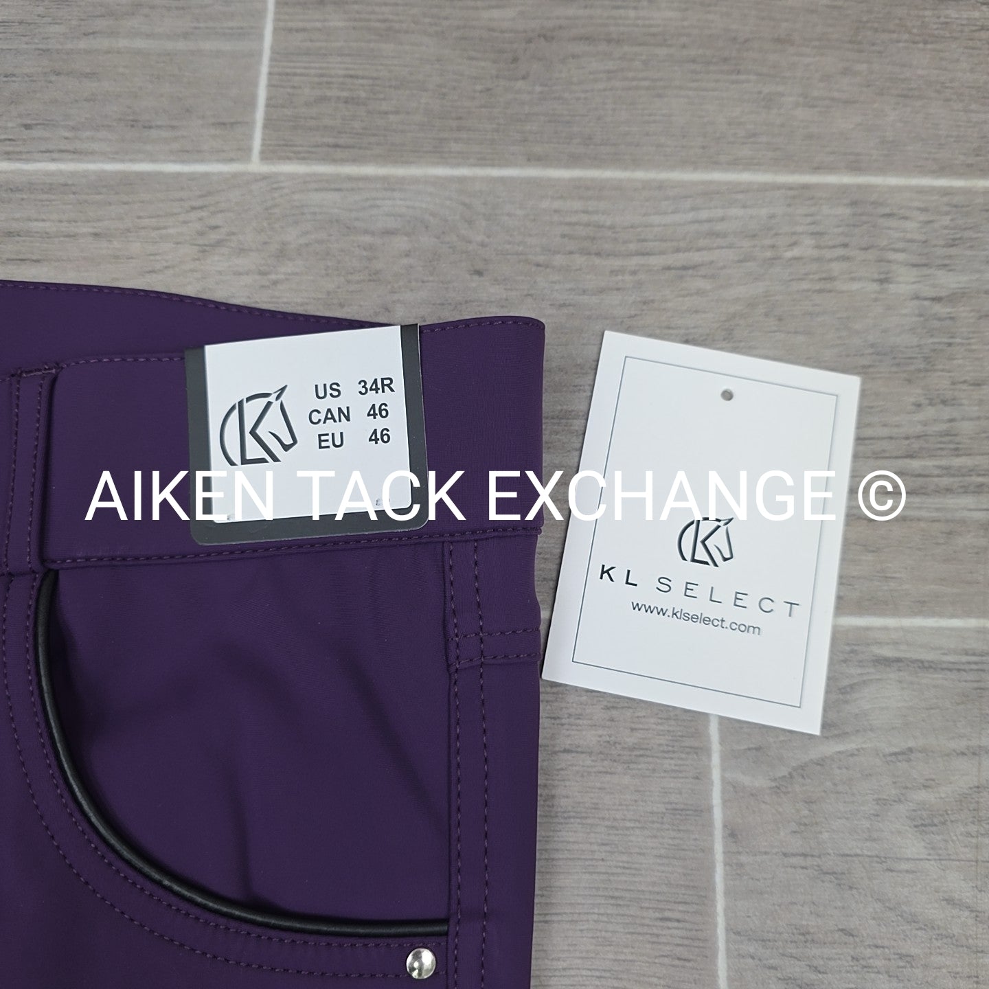 KL Select Gabrielle Knee Patch Breeches, Purple, Women's Size 34R