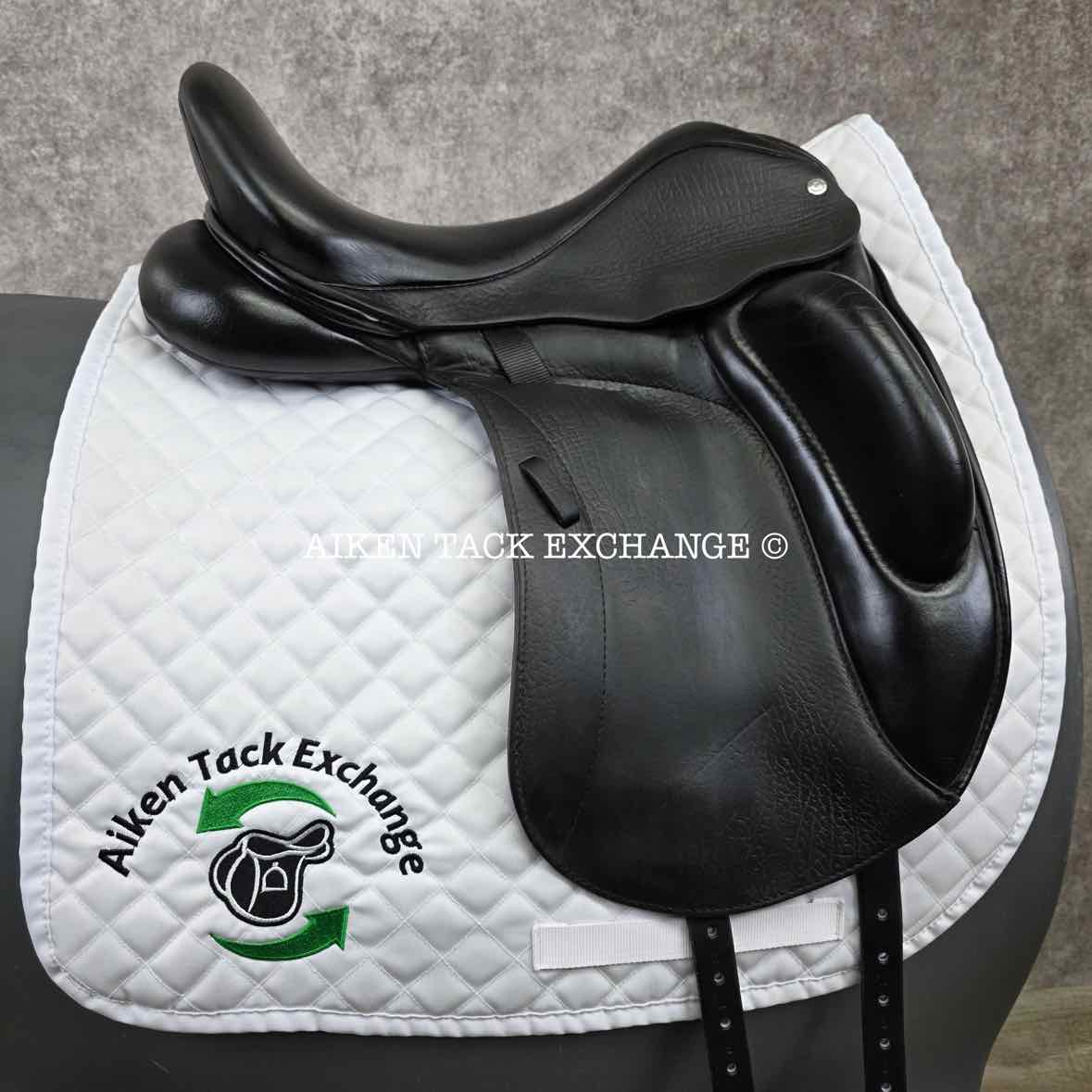 2015 Custom Saddlery Wolfgang Omni Monoflap Dressage Saddle, 17.5" Seat, Adjustable Tree, Wool Flocked Panels
