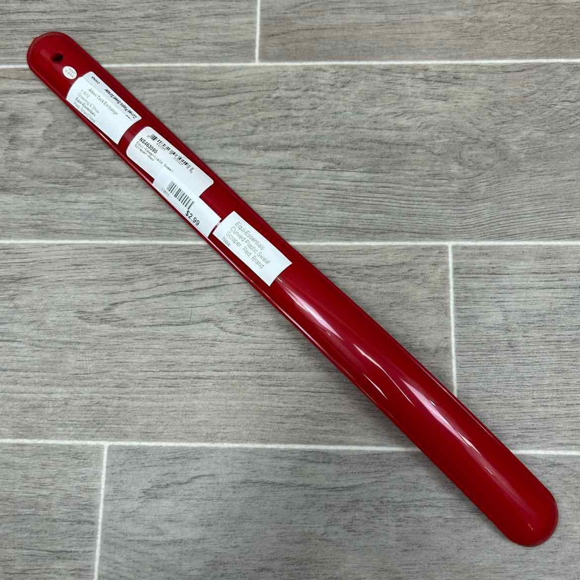 Equi-Essentials Curved Plastic Sweat Scraper, Red, Brand New