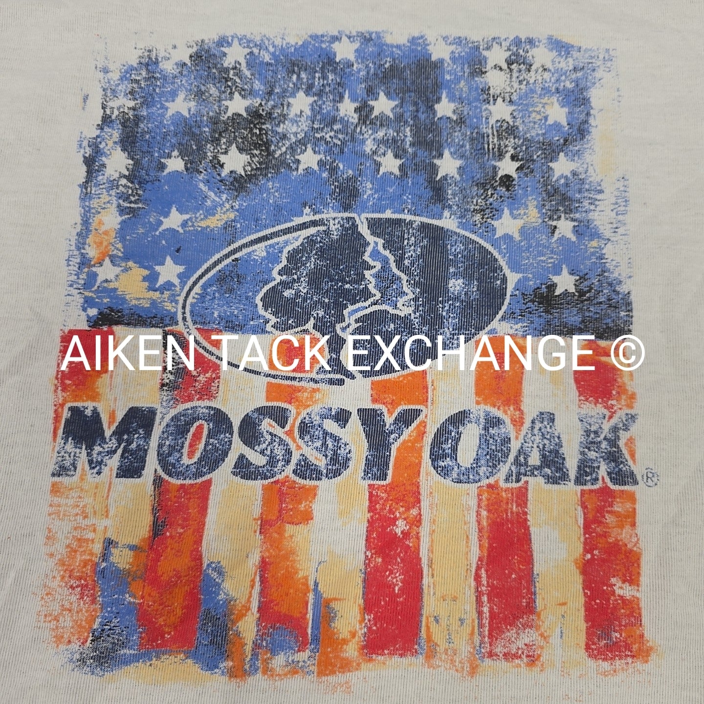 Mossy Oak Short Sleeve T-Shirt with American Flag, Men's Size Medium