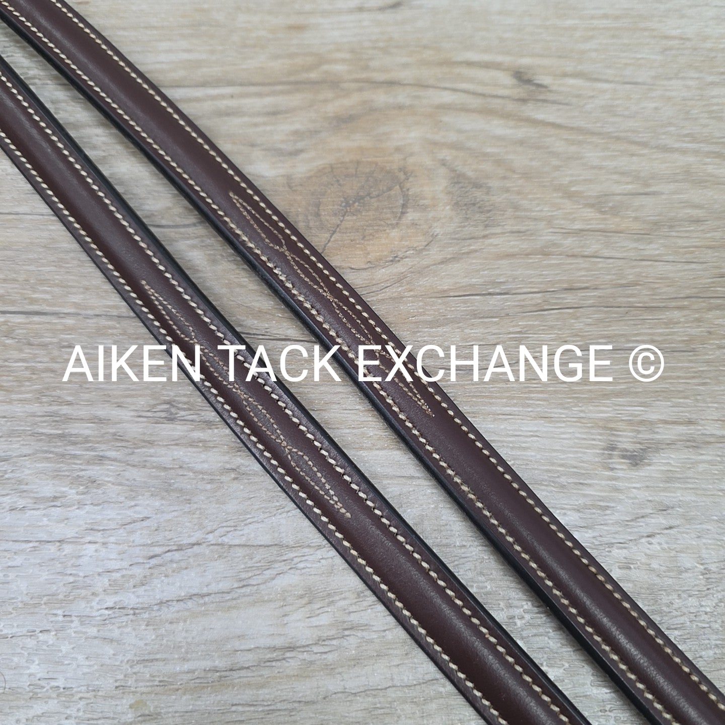 KL Select Red Barn Round Raised Fancy Stitch Laced Reins, Brown, Size Full