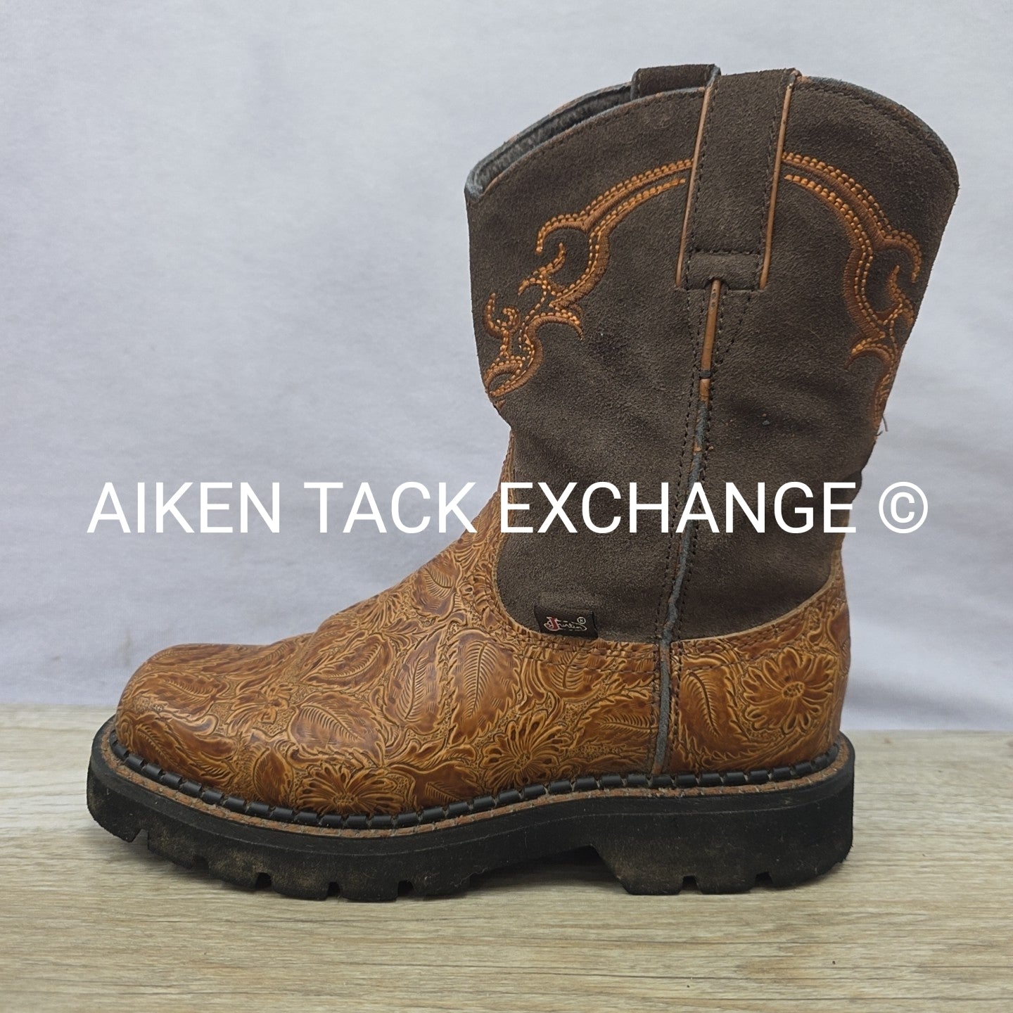 Justin Gyspy Embossed Steel Toe Boots, Women's 6.5