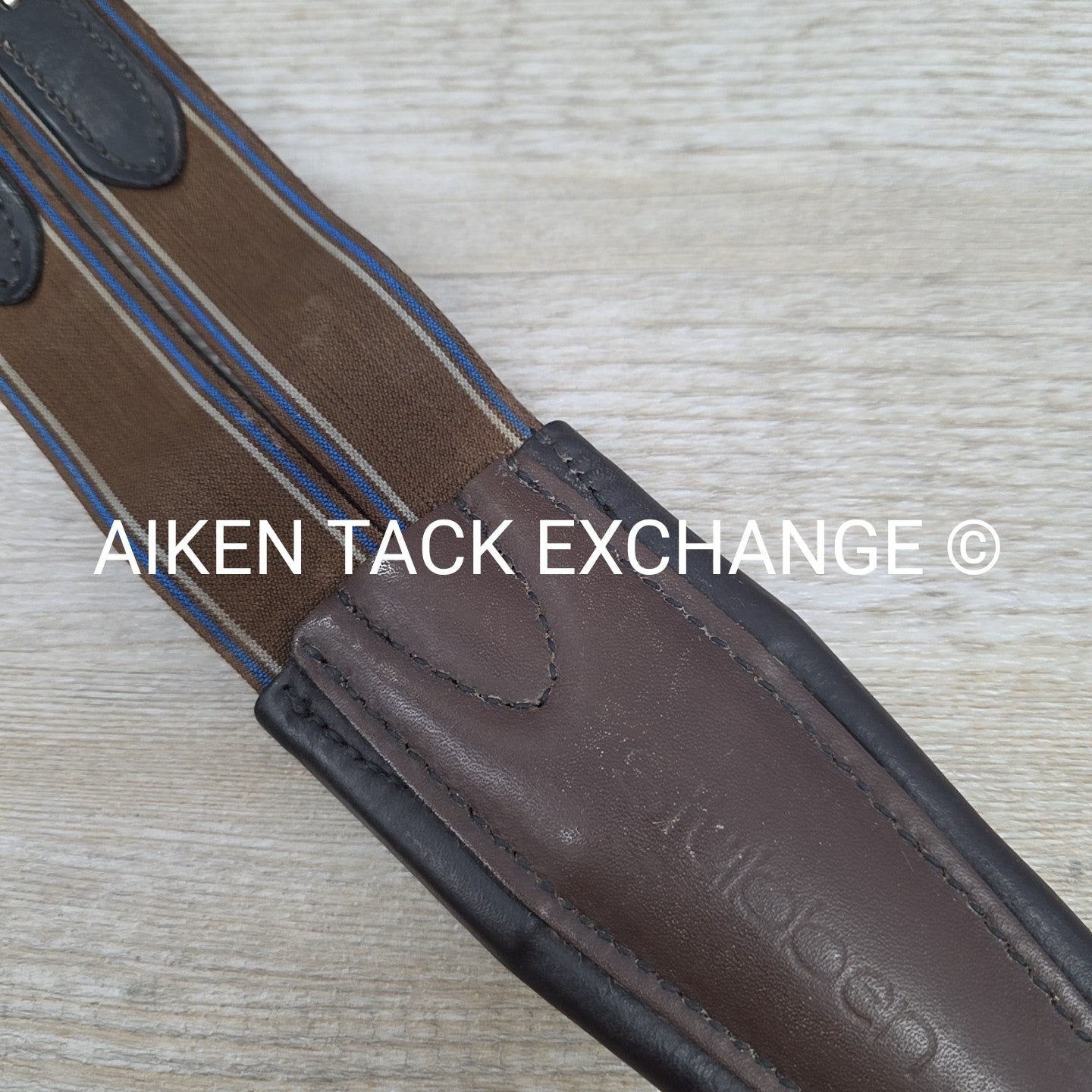 Stubben Leather Girth with Double End Elastic, Brown, 47" (120 cm)