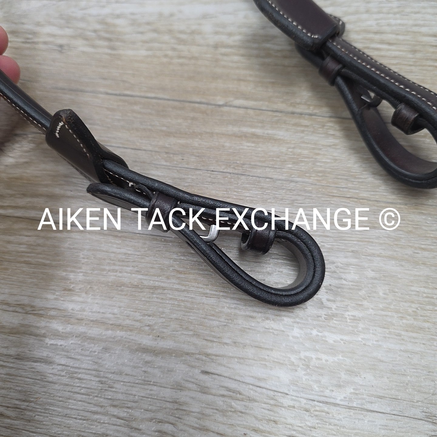 Nunn Finer Bella Donna Fancy Stitched Soft Grip Rubber Reins, Brown, 60"