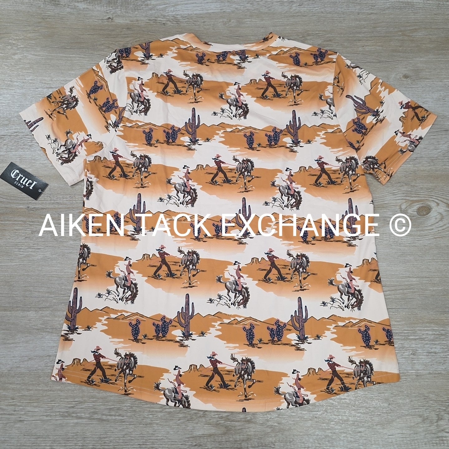 Cruel Denim Short Sleeve Western Tee, Size X-Large