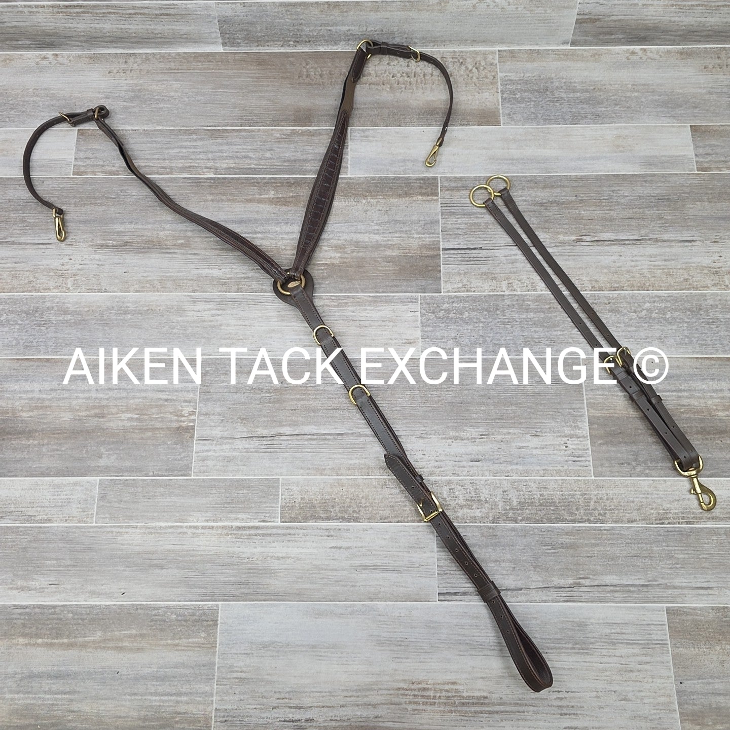 Kentaur Elastic Breastplate with Running Martingale Attachment, Brown, Size Cob
