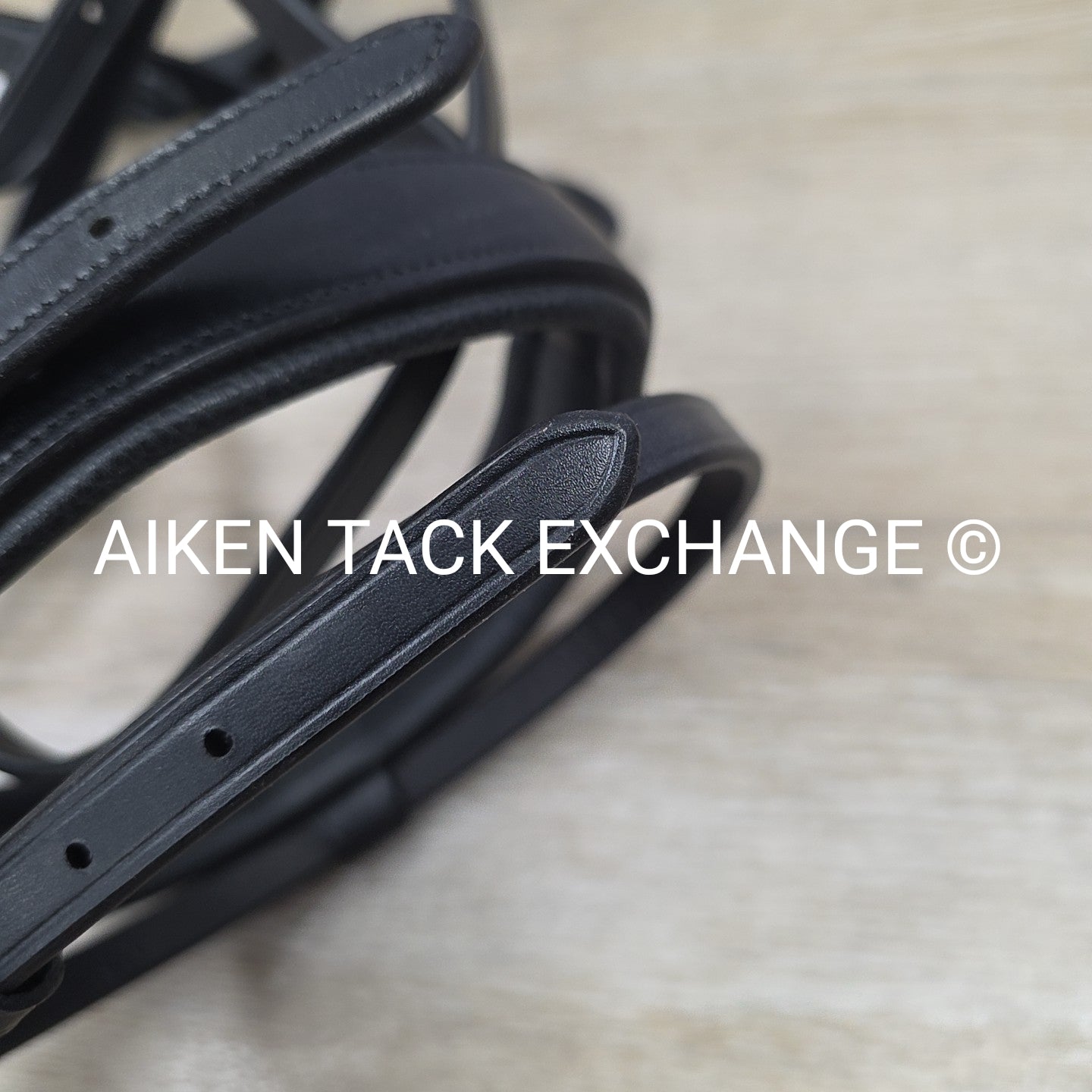 Dover Saddlery Flash Dressage Bridle with Rubber Web Reins, Black, Size Full