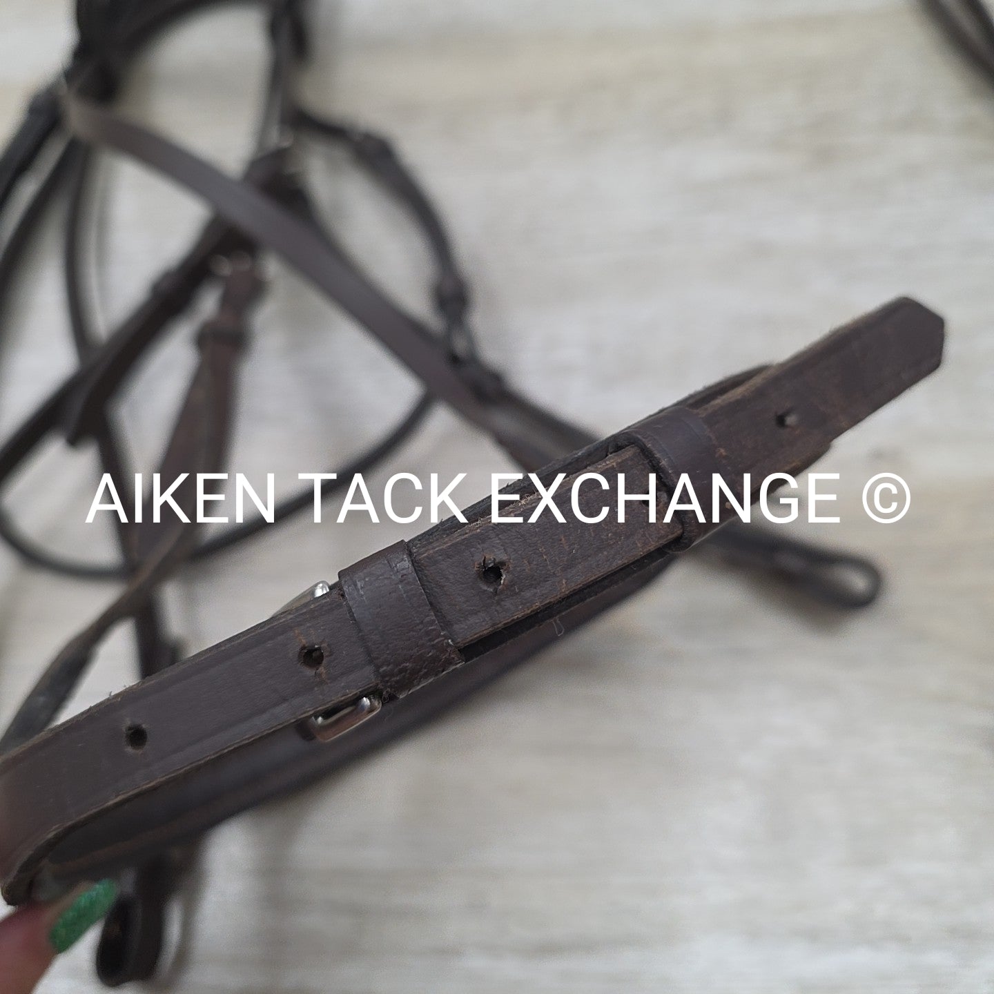 Plain Raised Weymouth Double Bridle with Curb Rein, Brown, Size Full