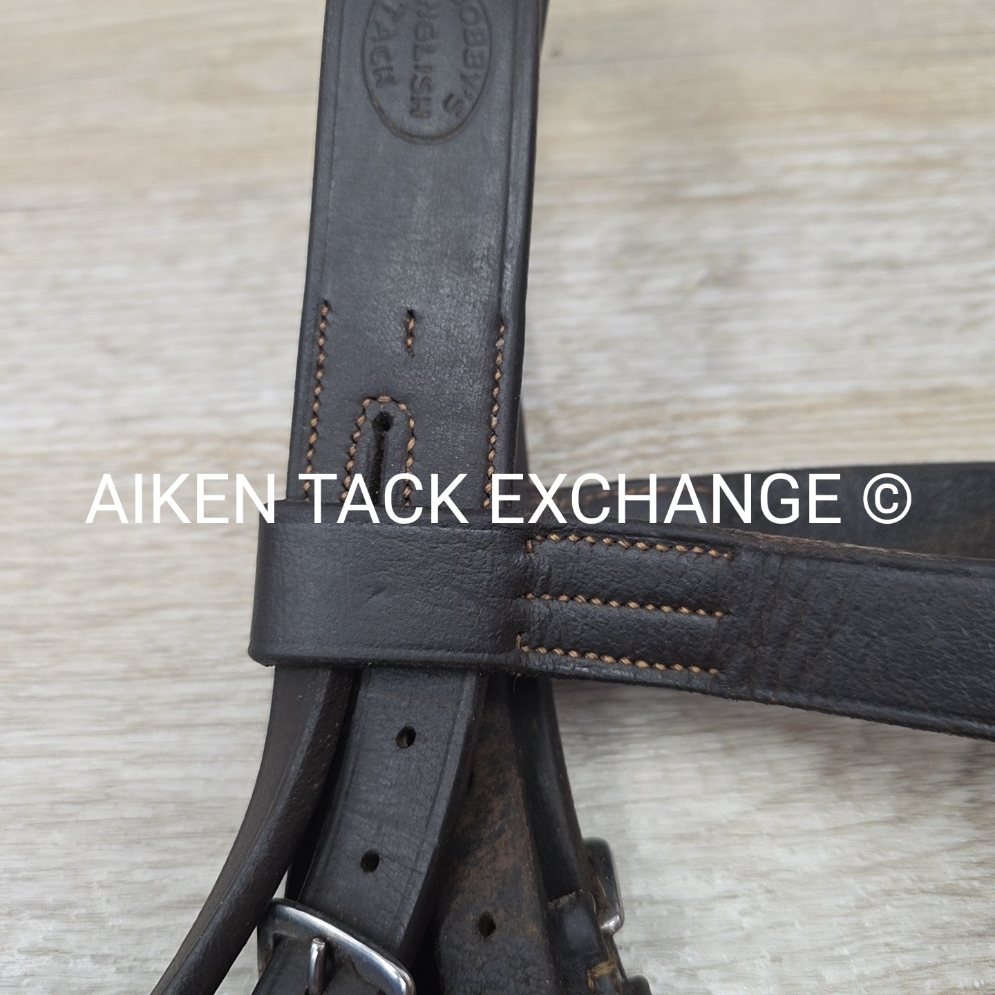 Bobby's English Tack Heavy Duty Flat Hunt Bridle with Laced Reins, Brown, Size F