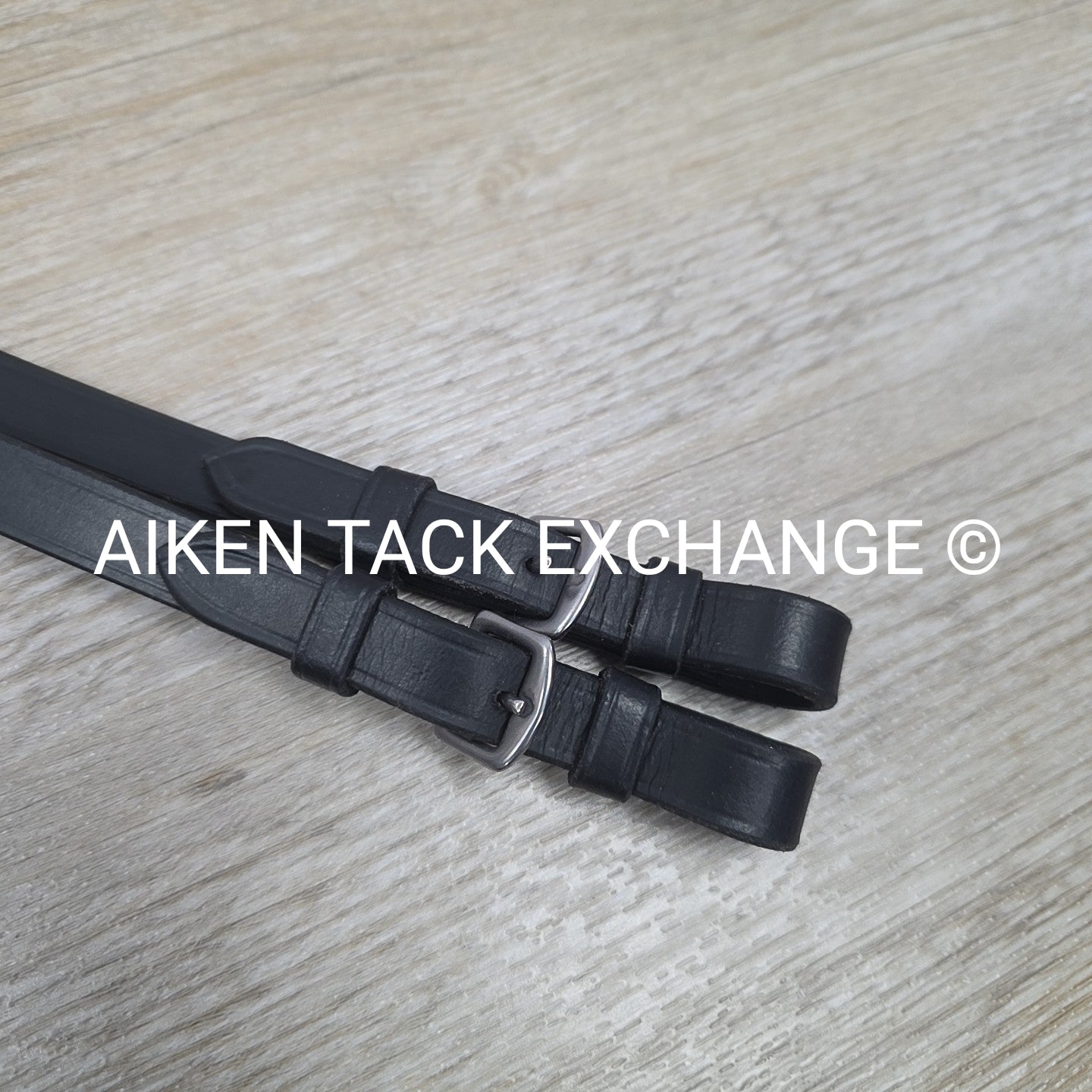 KL Select Black Oak Rubber Reins, Black, 54"