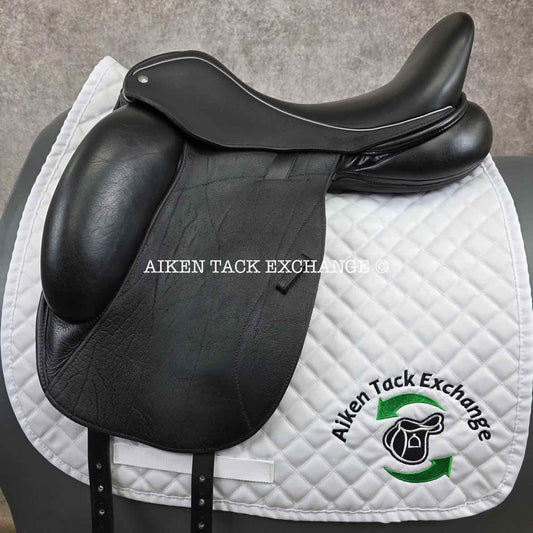 **SOLD** 2015 Custom Saddlery Icon Flight Monoflap Dressage Saddle, 17.5" Seat, Adjustable Tree, Wool Flocked Hybrid Panels